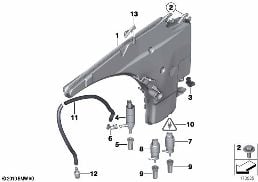 RESERV.,WINDSHIELD/HEADLIGHT WASHER SYST diagram for BMW 3 Series E90 318d