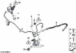 Högtryckpump/Lednings diagram for BMW 5 Series F10 550iX