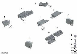 FRESH AIR GRILLE diagram for BMW 6 Series F06 Gran Coupé LCI 650i