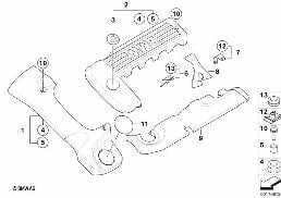 エンジン カバー diagram for BMW 5 Series E39 525d