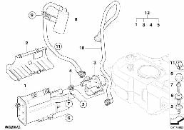 活性碳过滤器 / 安装件 diagram for BMW MINI Clubman R55 Cooper S