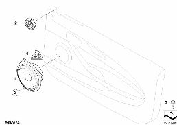 Elem. poj. sys. HiFi System drzwi przed diagram for BMW 6 Series E63 LCI 650i