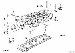 Zylinderkopf diagram for BMW 3 Series E30 M3
