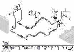 Трубопровод радиатора охл.масла в двиг. diagram for BMW X6 E71 50iX