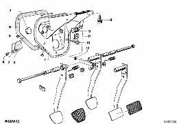PEDALS-SUPPORTING BRACKET diagram for BMW 5 Series E12 528