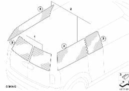 Sonnenschutz faltbar diagram for BMW MINI Clubman R55 Coop.S JCW