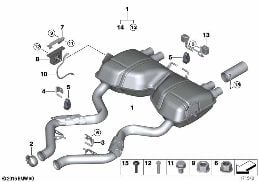 Výfukové potrubí zadní diagram for BMW 3 Series E90 LCI M3