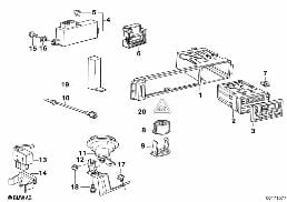 Bordcomputer diagram for BMW 7 Series E32 750iL