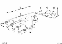Park Distance Control (PDC) diagram for BMW 7 Series E32 750iL