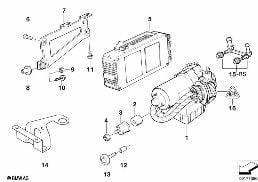 Υδραυλ.μονάδ.ABS/ASC/μον.ελέγχ./στήριγμα diagram for BMW 3 Series E36 M3