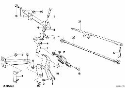 FOOT CONTROLS/DEFLECTION ROD diagram for BMW 6 Series E24 M635CSi