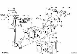 FOOT CONTROLS/DEFLECTION ROD diagram for BMW 6 Series E24 M635CSi