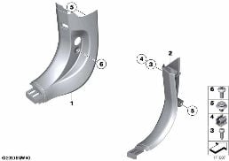 Revestimiento lateral espacio inferior diagram for BMW 7 Series F02 740Li