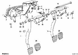 ペダル/ブレーキ ライト スイッチ diagram for BMW 3 Series E30 323i