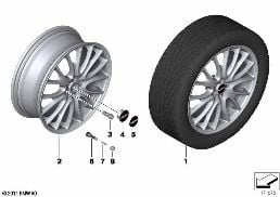 JCW LM Rad Cross Spoke R113 diagram for BMW MINI R50 Cooper