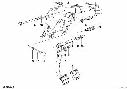 Pedale/contacteur de feux de stop diagram for BMW 7 Series E32 750iL