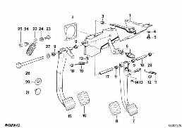 PEDALS/STOP LIGHT SWITCH diagram for BMW 6 Series E24 M635CSi