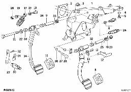 Fusshebel/Bremslichtschalter diagram for BMW 7 Series E32 750iL