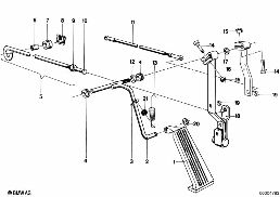 ACCELERATOR PEDAL/ROD ASSY diagram for BMW 5 Series E12 528