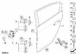 REAR DOOR - HINGE/DOOR BRAKE diagram for BMW 3 Series E90 LCI 318d