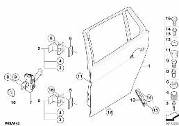 REAR DOOR - HINGE/DOOR BRAKE diagram for BMW 3 Series E91 LCI 320i