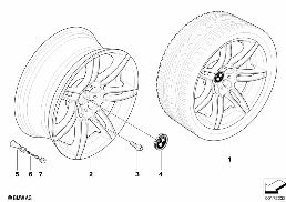 BMW LA WHEEL, DOUBLE SPOKE 288 diagram for BMW 6 Series E63 650i