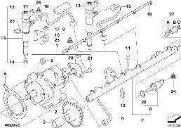 FUEL INJECT.SYST./DIESEL HIGH-PRESS.PUMP diagram for BMW X5 E53 3.0d