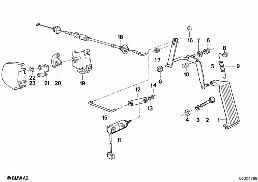 Potentiomètre de pédale d'accélérateur diagram for BMW 3 Series E30 324td