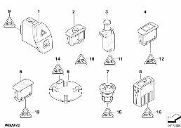 VARIOUS SWITCHES diagram for BMW X3 E83 LCI 1.8d