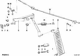 ACCELERATOR PEDAL/BOWDEN CABLE diagram for BMW 7 Series E23 728i