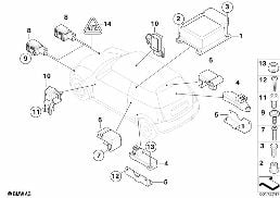 安全氣囊電子部分 diagram for BMW MINI Cabrio R52 Cooper