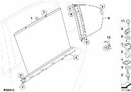 ROLLER SUN VIZOR, REAR DOOR diagram for BMW 5 Series E60 LCI 523Li