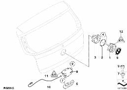 TRUNK LID/CLOSING SYSTEM diagram for BMW 1 Series E81 116d