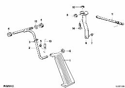 คันเร่งน้ำมัน / ชุดแกน diagram for BMW 5 Series E12 530i