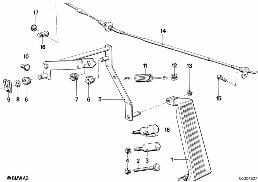 ACCELERATOR PEDAL/BOWDEN CABLE diagram for BMW 7 Series E23 728i