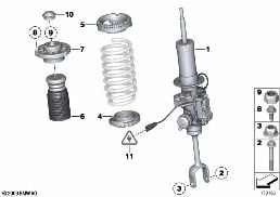 STRUT FRONT VDC / MOUNTING PARTS diagram for BMW 6 Series F13 650iX
