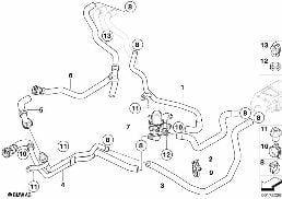 INDEPENDENT HEATING WATER VALVES diagram for BMW X5 E70 LCI 30dX