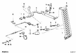 アクセル ペダル/ボーデン ケーブル RHD diagram for BMW 3 Series E30 323i
