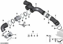 Impianto iniezione - convogl. aria diagram for BMW Rolls-Royce Phantom RR1 Phantom
