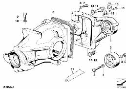 FINAL DRIVE COVER/TRIGGER CONTACT diagram for BMW 3 Series E36 323ti