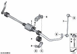 FRONT STABILIZER BAR/DYNAMIC DRIVE diagram for BMW 6 Series F13 650iX