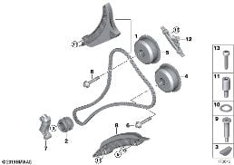 正時機構正時鏈 氣缸 5-8 diagram for BMW X5 E70 M