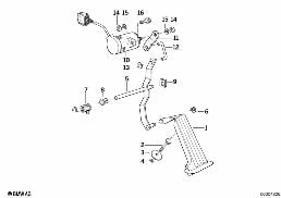 Gaspedal-potentiometer diagram for BMW 3 Series E36 325tds