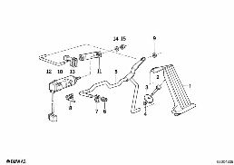 Voetpedal rijden-potentiometer diagram for BMW 5 Series E34 525tds