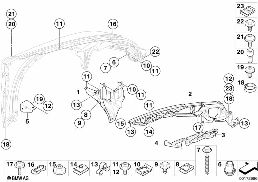 FRONT SIDE PANEL/MOUNTING PARTS diagram for BMW X6 E71 M50dX