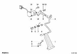 Gaspedal-potentiometer diagram for BMW 3 Series E36 325tds