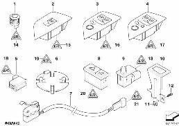 VARIOUS SWITCHES diagram for BMW Z4 E85 3.0si