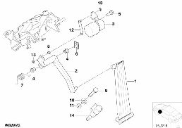 Potentiomètre de pédale d'accélérateur diagram for BMW 5 Series E39 525td