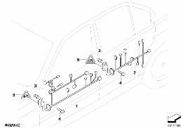 Faisceaux de cables de porte diagram for BMW 7 Series E38 750iLS