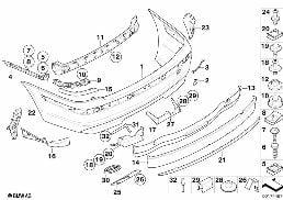 TRIM COVER, REAR diagram for BMW 7 Series E66 760Li